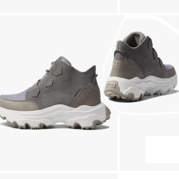 NWT Sorel Womens Waterproof Leather Kinetic Breakthru Caribou Sneaker Boots 6 - Picture 2 of 5